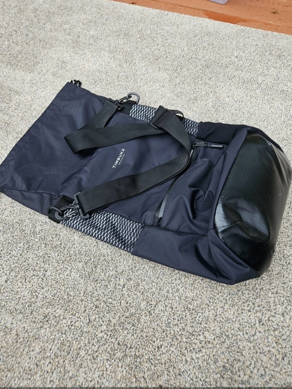 Timbuk2 Lightweight Pannier Bag Jet Black Commuter Messenger Backpack Waterproof